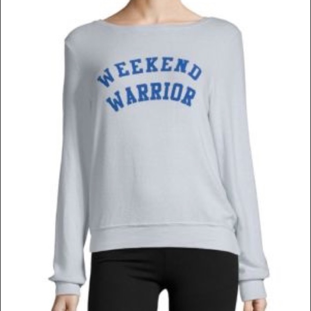 Wildfox Weekend Warrior Baggy Beach Jumper blue